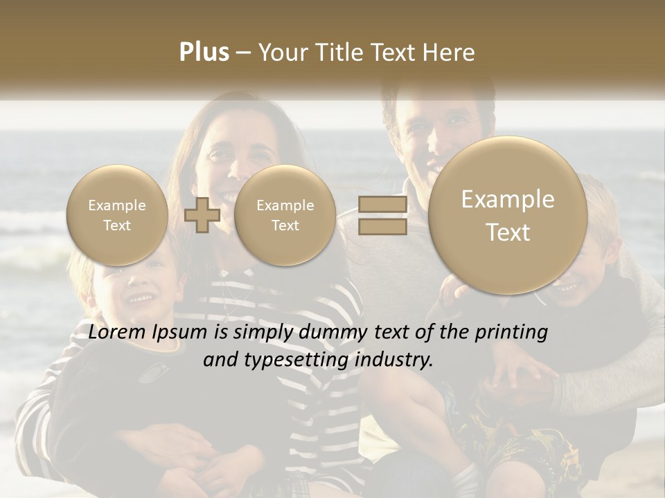 A Man And Two Children Are Posing For A Picture PowerPoint Template