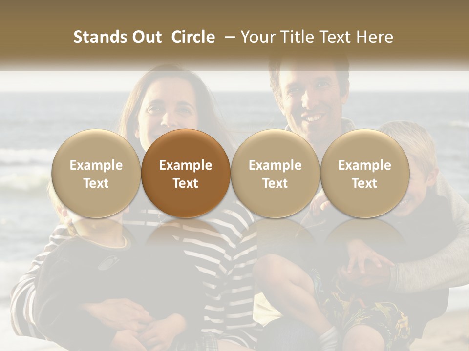 A Man And Two Children Are Posing For A Picture PowerPoint Template