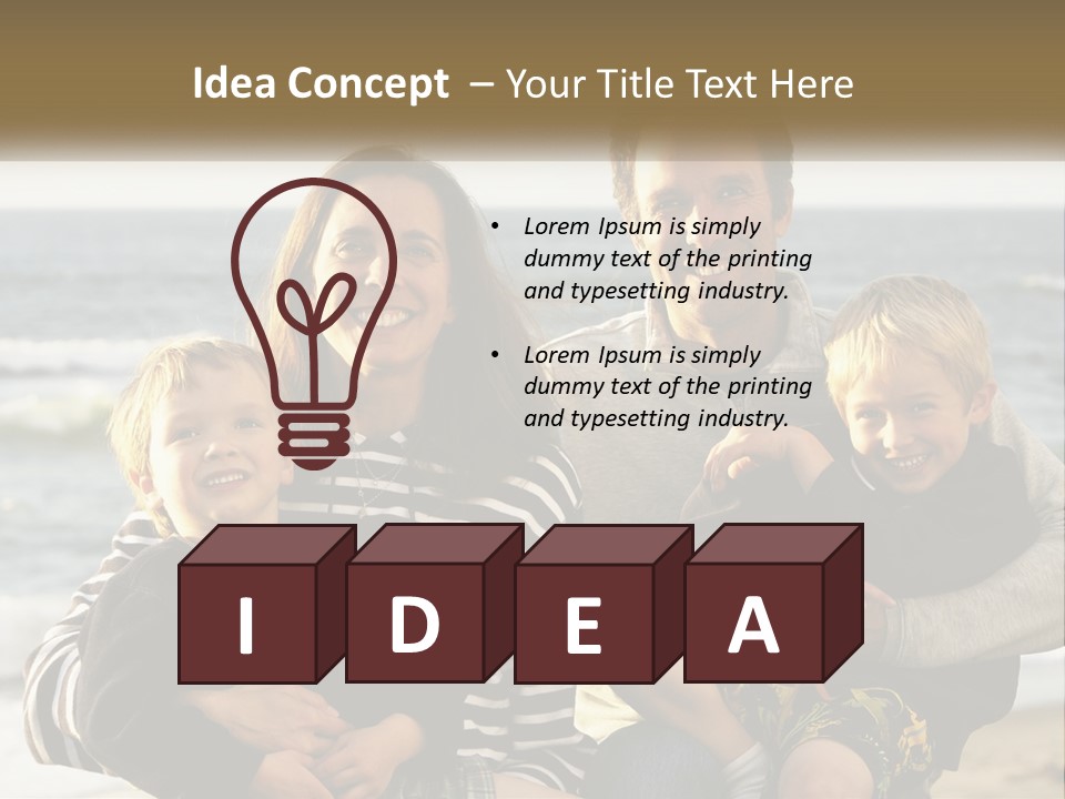 A Man And Two Children Are Posing For A Picture PowerPoint Template