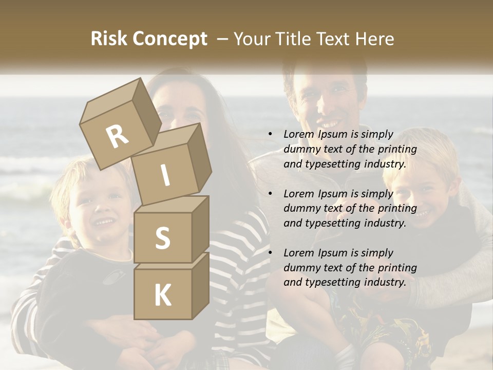 A Man And Two Children Are Posing For A Picture PowerPoint Template