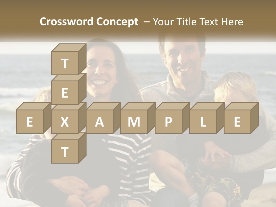 A Man And Two Children Are Posing For A Picture PowerPoint Template