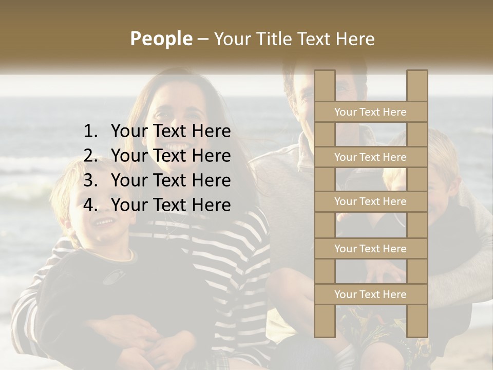 A Man And Two Children Are Posing For A Picture PowerPoint Template