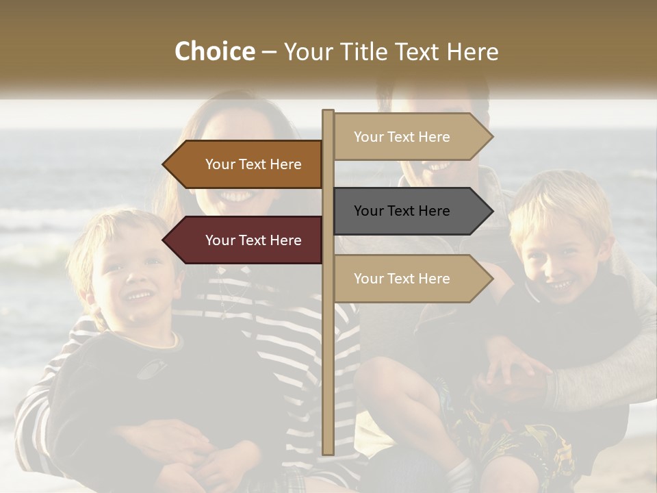 A Man And Two Children Are Posing For A Picture PowerPoint Template