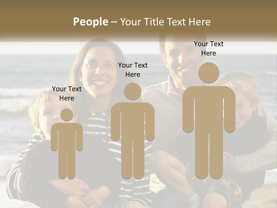 A Man And Two Children Are Posing For A Picture PowerPoint Template