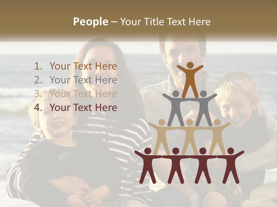 A Man And Two Children Are Posing For A Picture PowerPoint Template