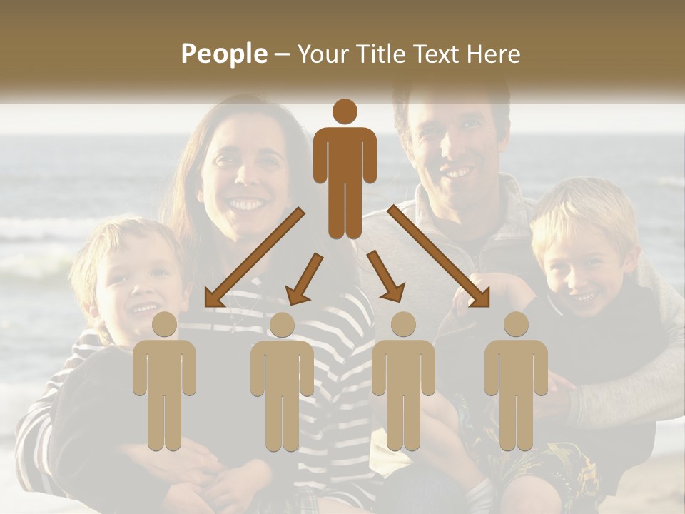 A Man And Two Children Are Posing For A Picture PowerPoint Template