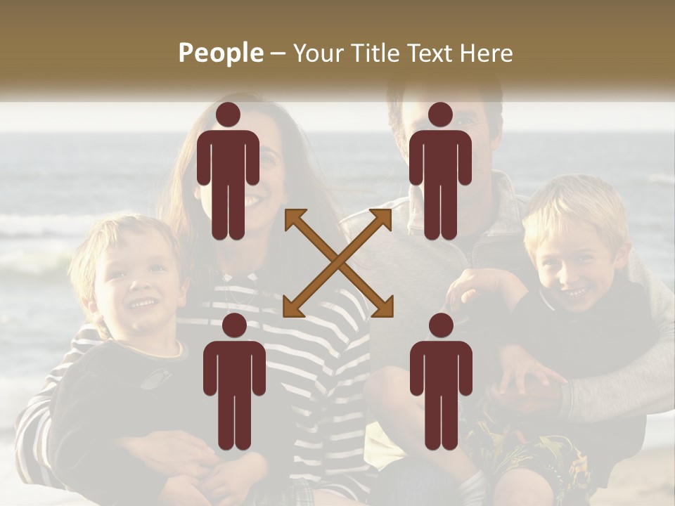 A Man And Two Children Are Posing For A Picture PowerPoint Template