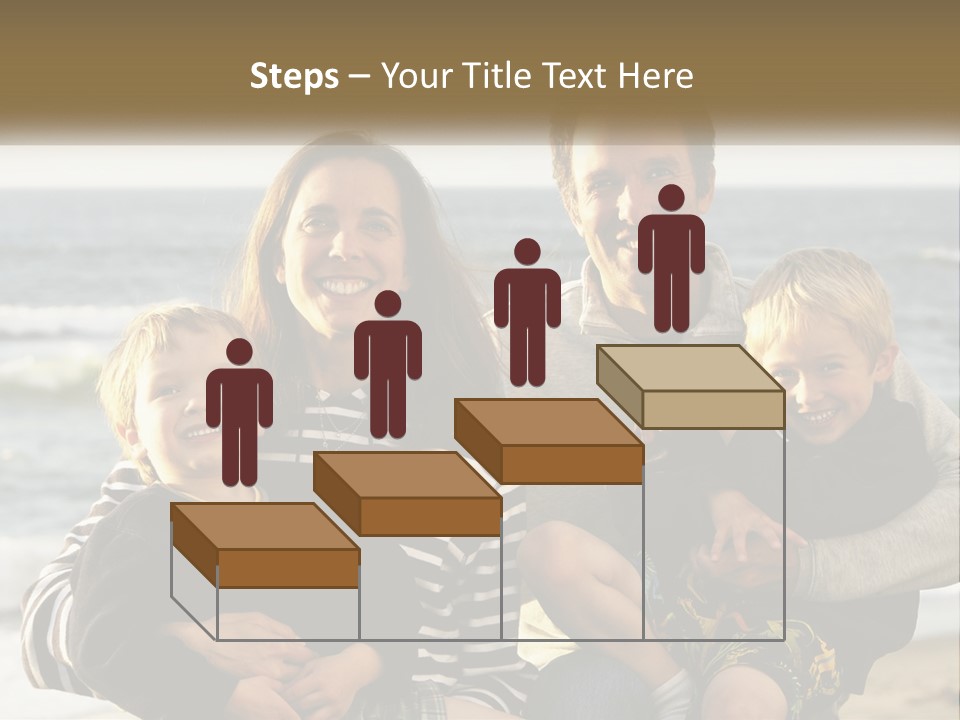 A Man And Two Children Are Posing For A Picture PowerPoint Template