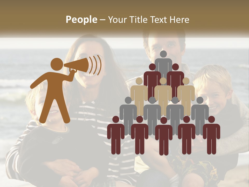 A Man And Two Children Are Posing For A Picture PowerPoint Template