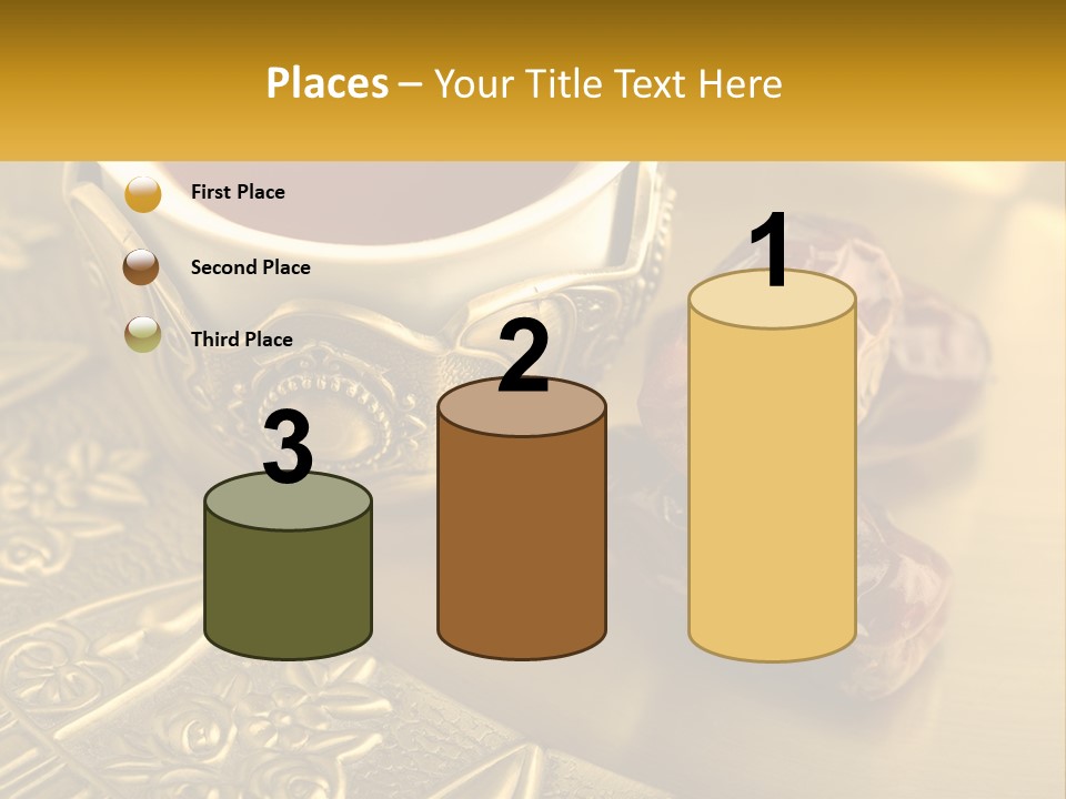 A Cup Of Tea And Two Dates On A Plate PowerPoint Template