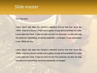 A Cup Of Tea And Two Dates On A Plate PowerPoint Template