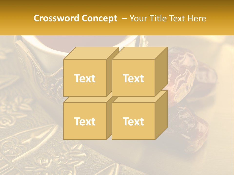 A Cup Of Tea And Two Dates On A Plate PowerPoint Template
