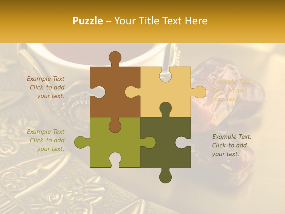 A Cup Of Tea And Two Dates On A Plate PowerPoint Template