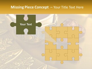 A Cup Of Tea And Two Dates On A Plate PowerPoint Template