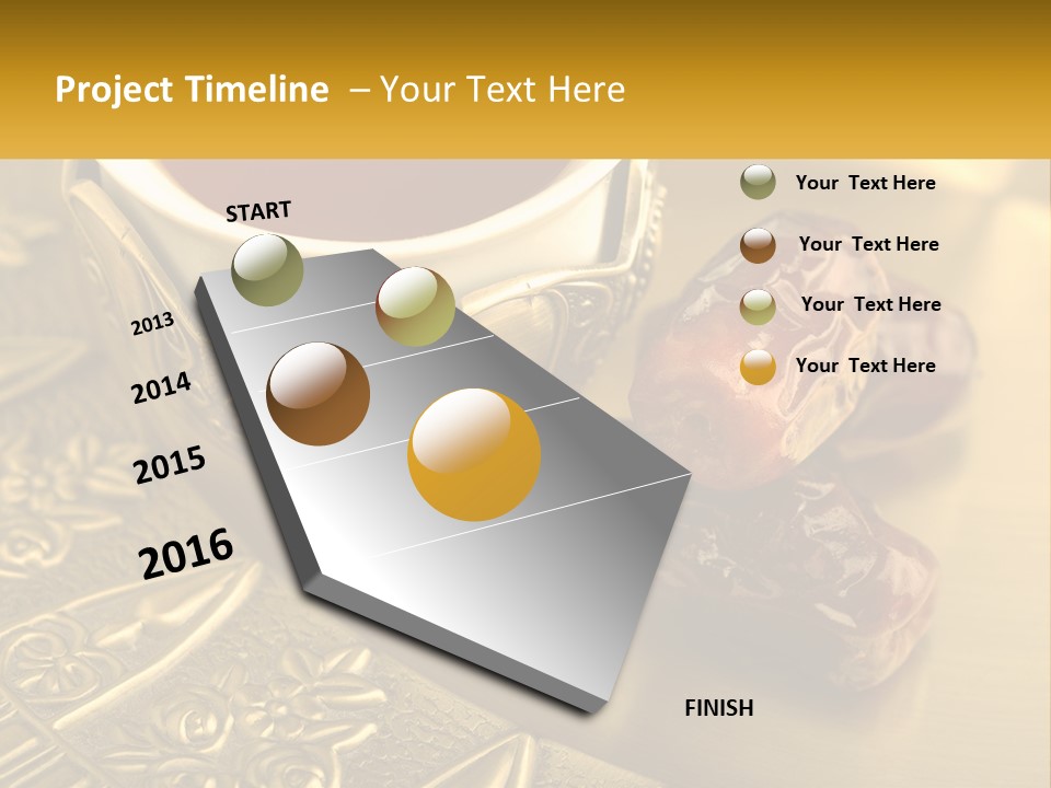 A Cup Of Tea And Two Dates On A Plate PowerPoint Template