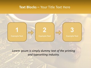A Cup Of Tea And Two Dates On A Plate PowerPoint Template