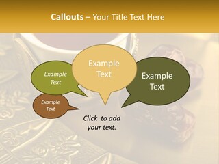 A Cup Of Tea And Two Dates On A Plate PowerPoint Template