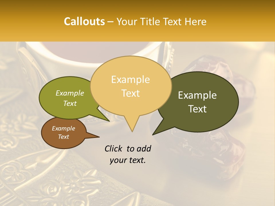 A Cup Of Tea And Two Dates On A Plate PowerPoint Template