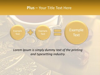 A Cup Of Tea And Two Dates On A Plate PowerPoint Template