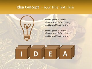 A Cup Of Tea And Two Dates On A Plate PowerPoint Template