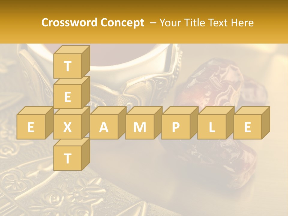 A Cup Of Tea And Two Dates On A Plate PowerPoint Template