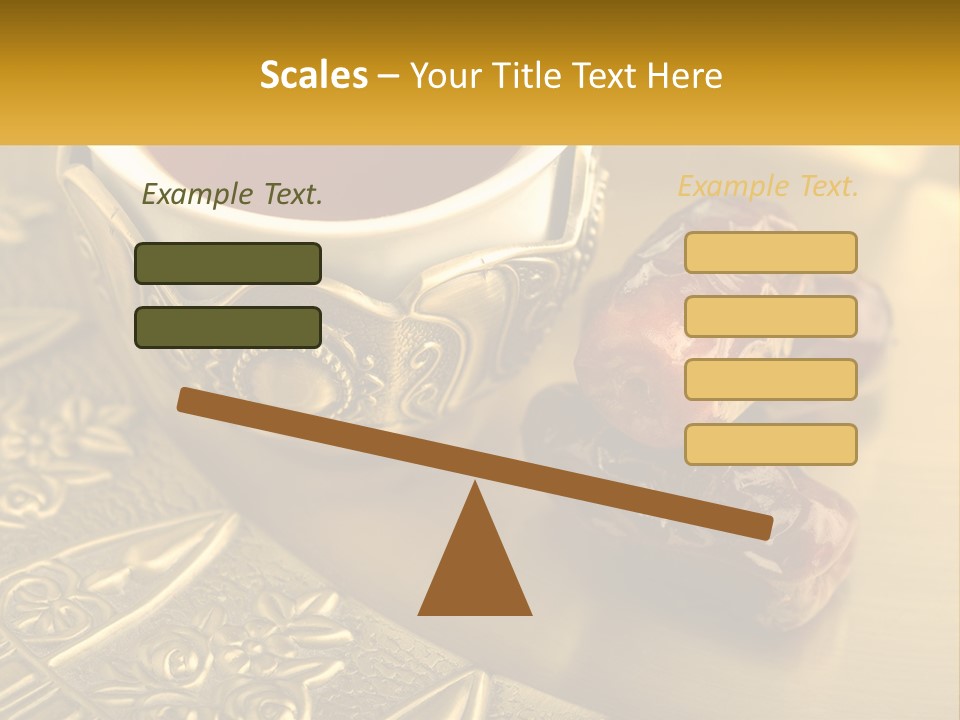 A Cup Of Tea And Two Dates On A Plate PowerPoint Template