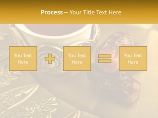 A Cup Of Tea And Two Dates On A Plate PowerPoint Template