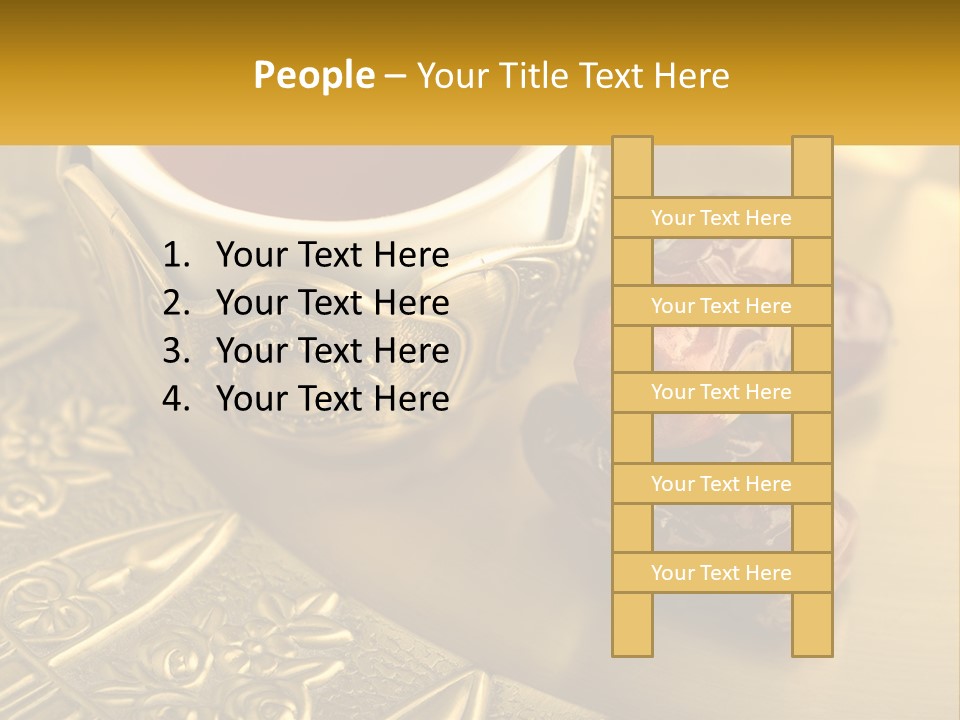 A Cup Of Tea And Two Dates On A Plate PowerPoint Template