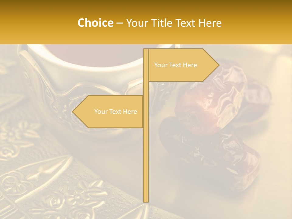 A Cup Of Tea And Two Dates On A Plate PowerPoint Template