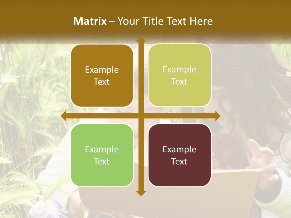 Two Little Girls Are Looking At A Book PowerPoint Template