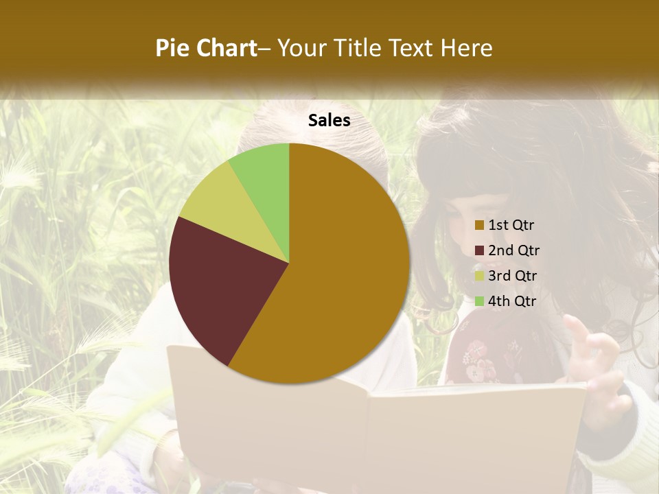 Two Little Girls Are Looking At A Book PowerPoint Template