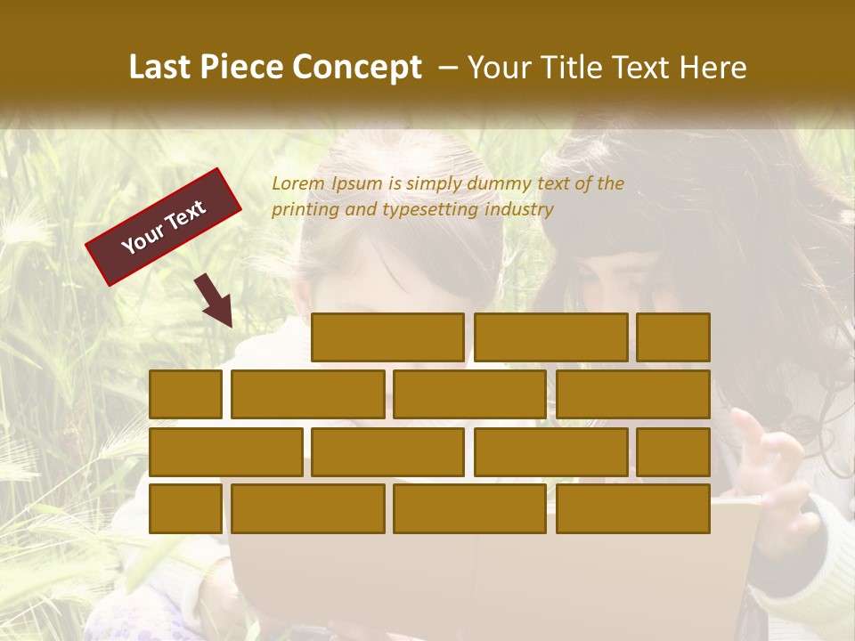 Two Little Girls Are Looking At A Book PowerPoint Template