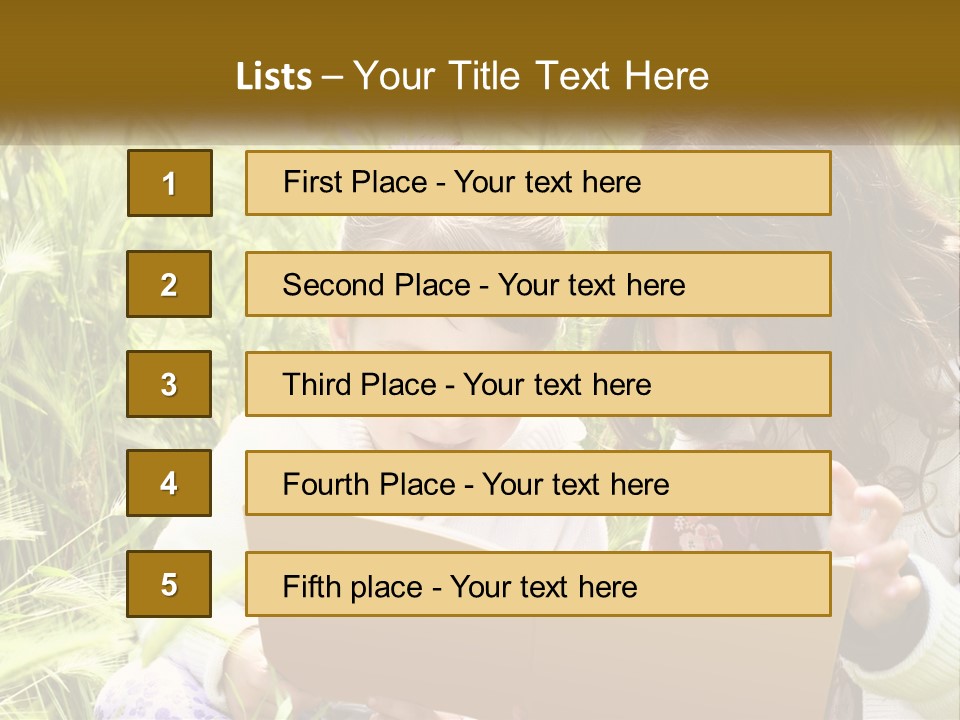 Two Little Girls Are Looking At A Book PowerPoint Template