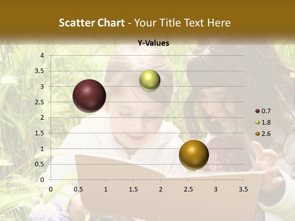 Two Little Girls Are Looking At A Book PowerPoint Template