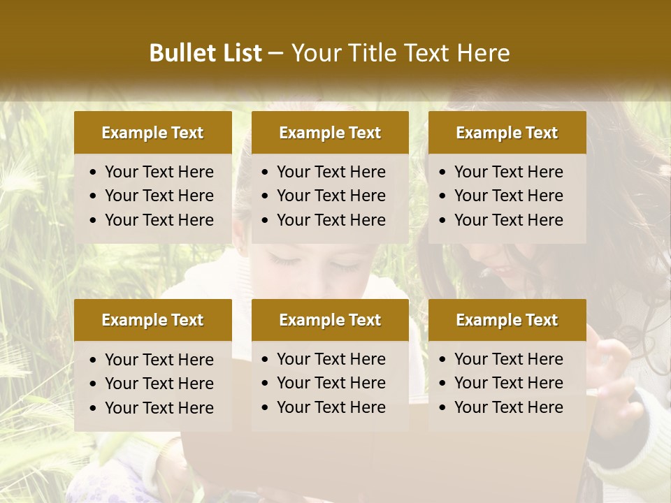 Two Little Girls Are Looking At A Book PowerPoint Template