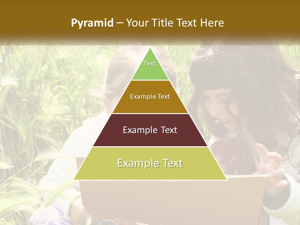 Two Little Girls Are Looking At A Book PowerPoint Template