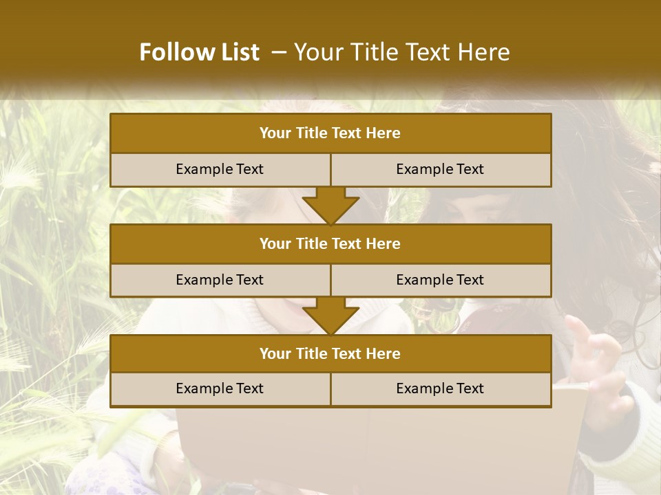 Two Little Girls Are Looking At A Book PowerPoint Template