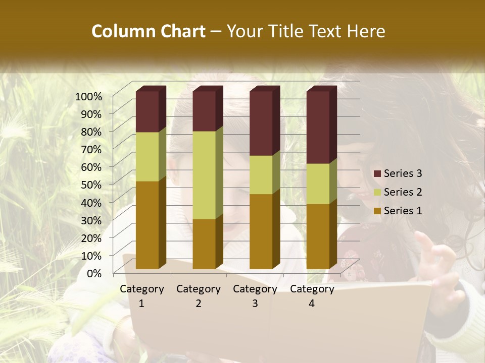 Two Little Girls Are Looking At A Book PowerPoint Template