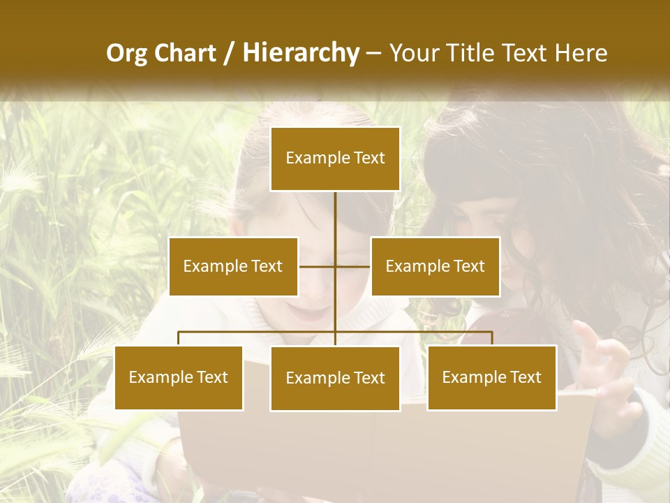 Two Little Girls Are Looking At A Book PowerPoint Template