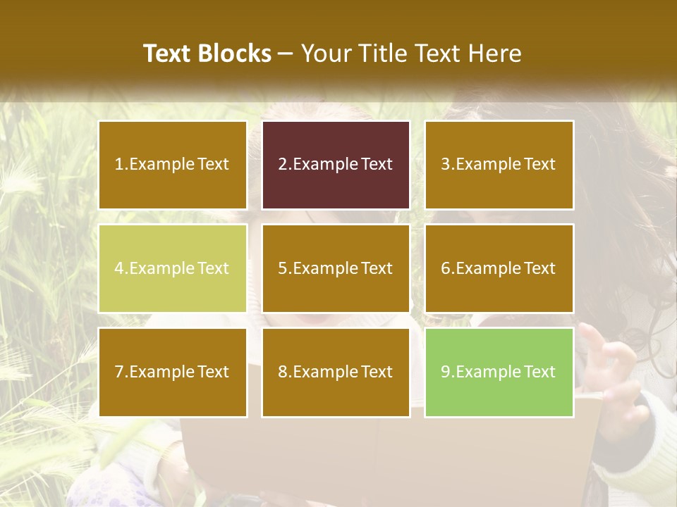 Two Little Girls Are Looking At A Book PowerPoint Template