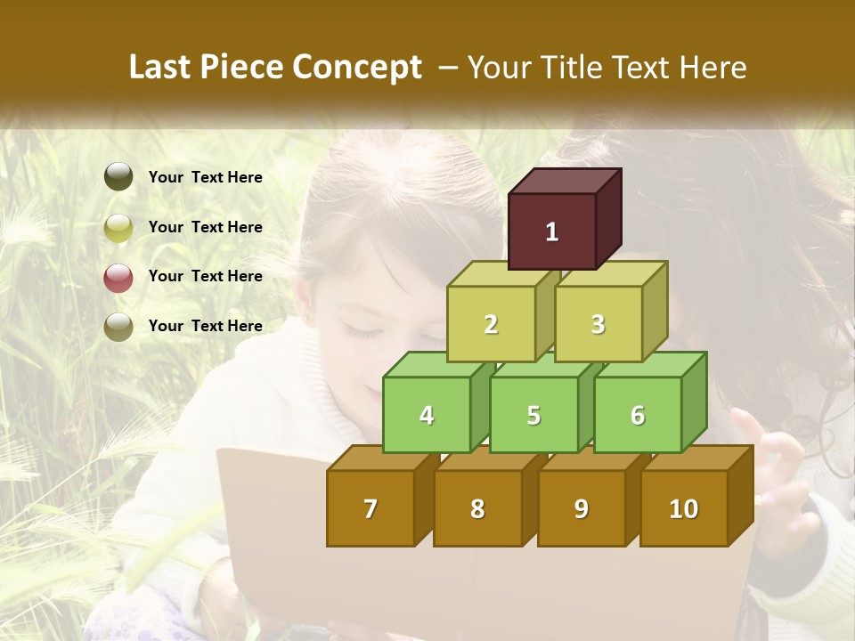 Two Little Girls Are Looking At A Book PowerPoint Template