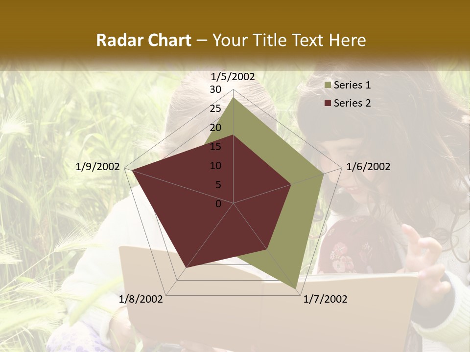 Two Little Girls Are Looking At A Book PowerPoint Template
