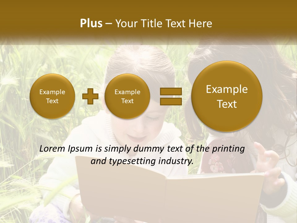 Two Little Girls Are Looking At A Book PowerPoint Template