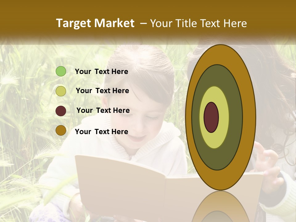 Two Little Girls Are Looking At A Book PowerPoint Template