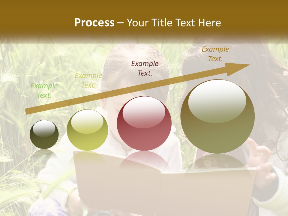 Two Little Girls Are Looking At A Book PowerPoint Template