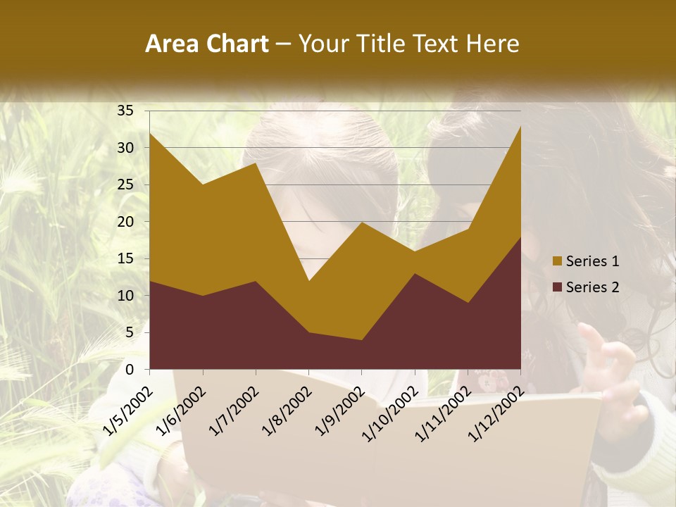 Two Little Girls Are Looking At A Book PowerPoint Template
