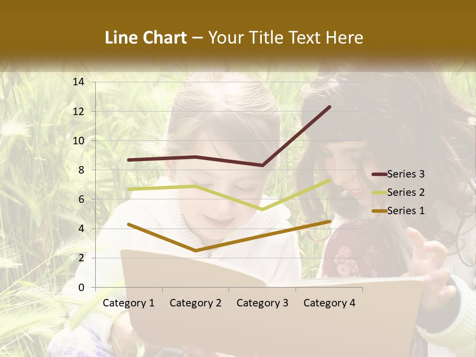Two Little Girls Are Looking At A Book PowerPoint Template