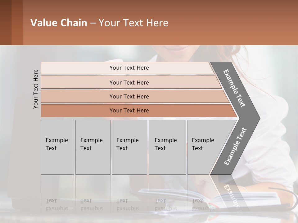 A Woman Holding A Cup Of Coffee And Writing On A Notebook PowerPoint Template