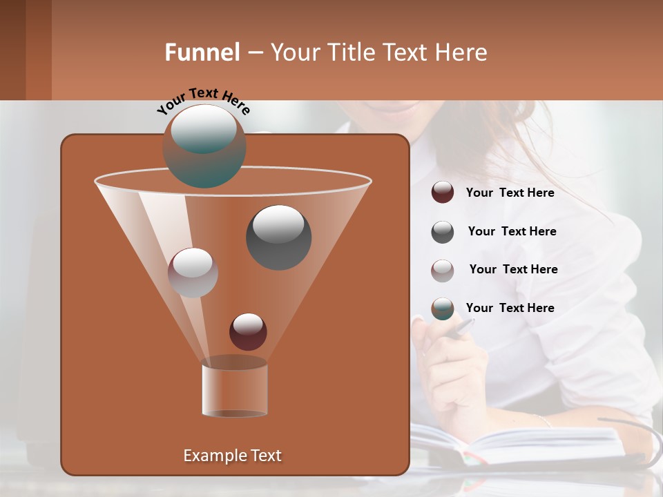 A Woman Holding A Cup Of Coffee And Writing On A Notebook PowerPoint Template