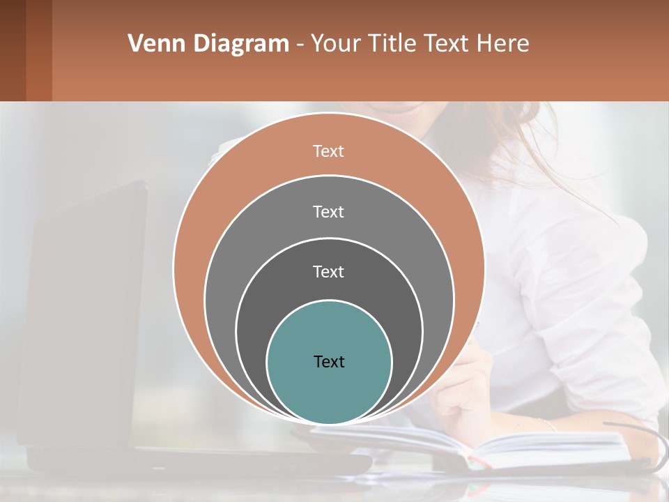 A Woman Holding A Cup Of Coffee And Writing On A Notebook PowerPoint Template